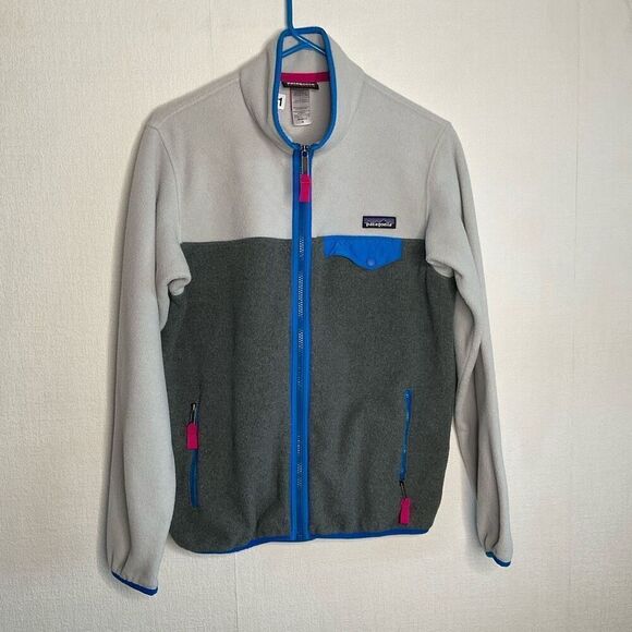 PATAGONIA Synchilla Womens Medium Snap-T Full Zip Fleece Jacket Coat Flap Pocket - Picture 1 of 6